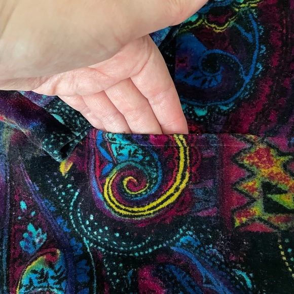 Chico's Jacket Womens Red Paisley Open Front Long Sleeve Blazer Ladies Size 2/M - Picture 7 of 8